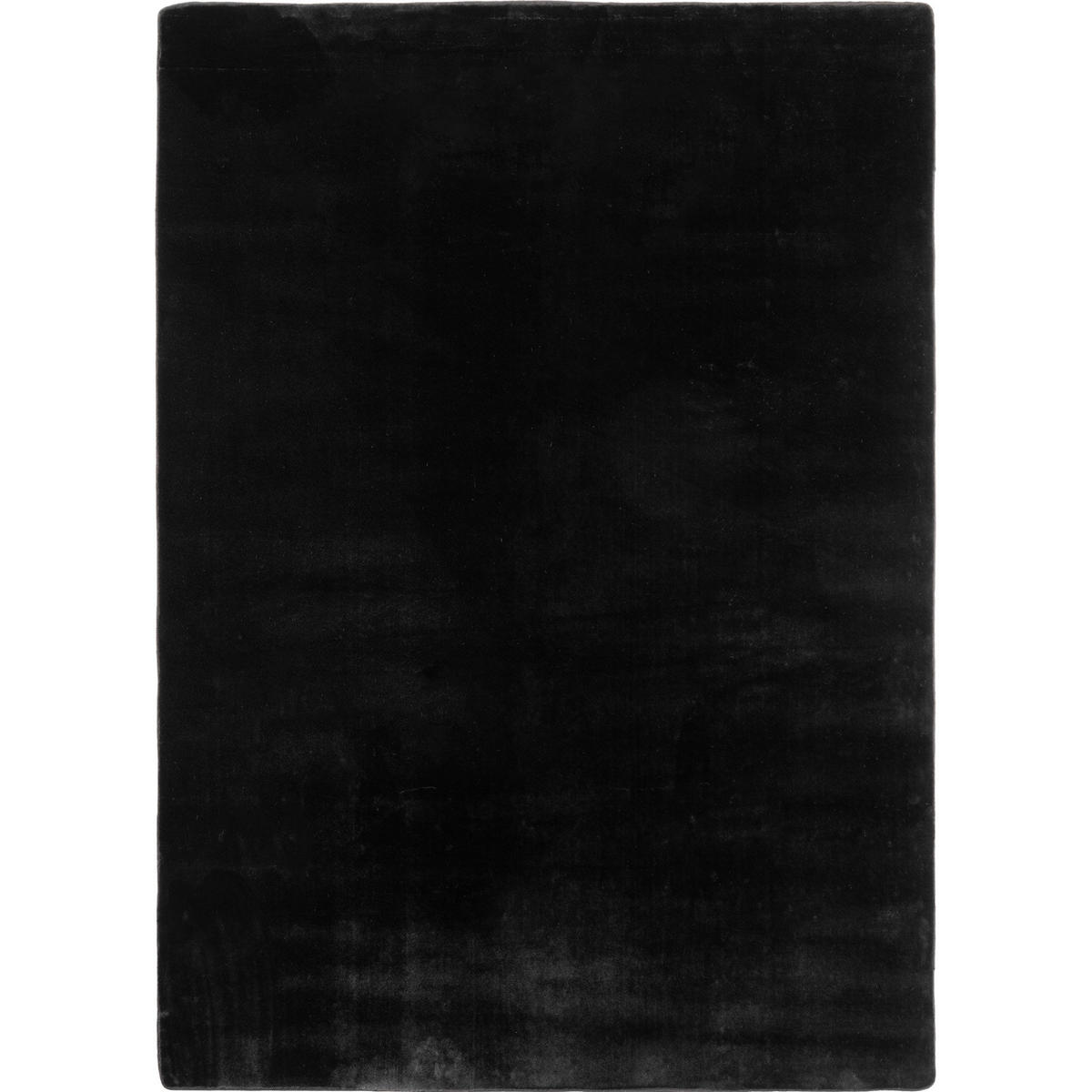 TEPPICH Kurzflor Unifarben Polyester Antirutsch Wohnzimmer Schwarz Rechteckig 160x220 - Schwarz, Textil (160/220cm) - KADIMA DESIGN