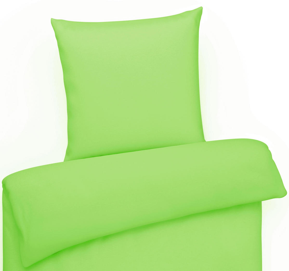 MAKO-SATIN-BETTWÄSCHE 155x220 Bettbezug einfarbig 100% Baumwolle - Uni Grün - Grün, Textil (155/220cm) - Carpe Sonno