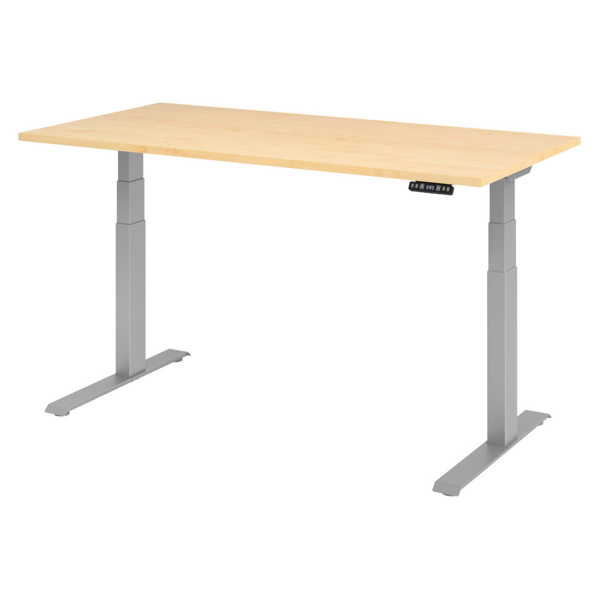 SCHREIBTISCH elektrisch XDKB 80/160/74 cm in Ahornfarben/Silberfarben - Silberfarben/Ahornfarben, Holzwerkstoff (80/160/74cm) - bümö