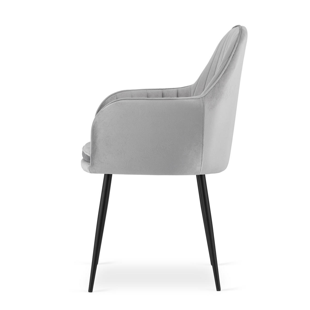 ESSZIMMERSTUHL Liv (2er-Set) - Silberfarben/Schwarz, Textil/Metall (56/86/57cm) - Home Collective