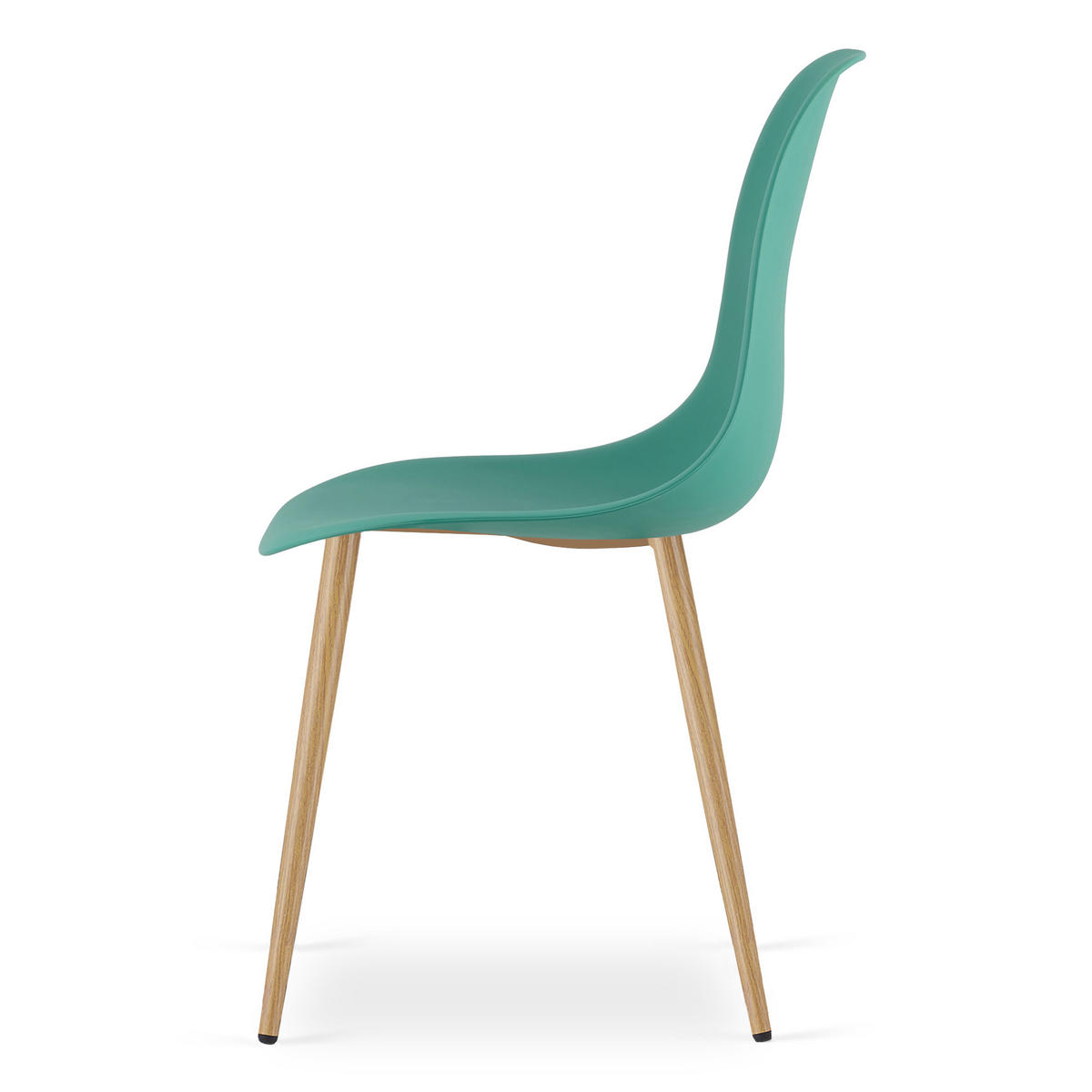 ESSZIMMERSTUHL 3-er Set KALEO grüner Sitz, natürliche Beine - Naturfarben/Grün, Kunststoff (46/84/51cm) - Valora