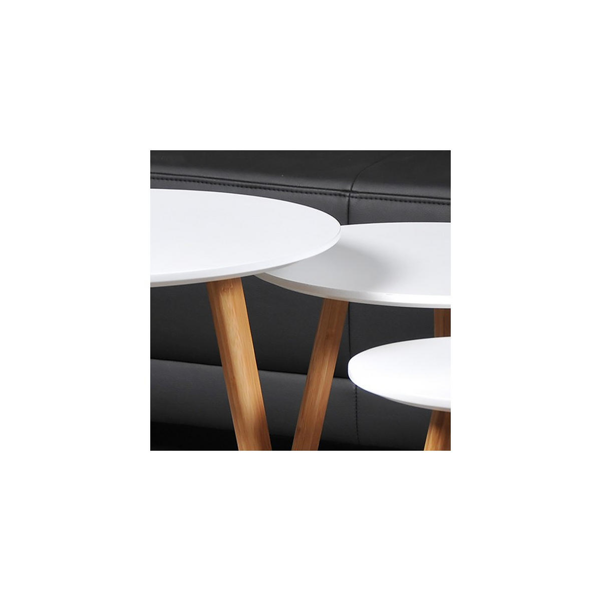 COUCHTISCH 3ER-SET VENUS / Weiß - Weiß, Holzwerkstoff (50/50/48cm) - Weber Industries