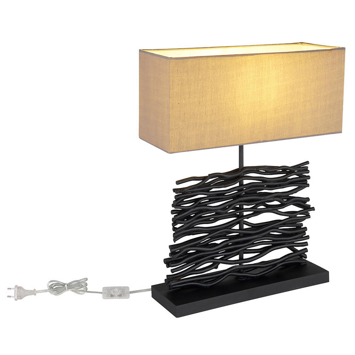 LED TISCHLEUCHTE Holz Grau - Grau, Holz (40/15/50cm) - Globo Lighting