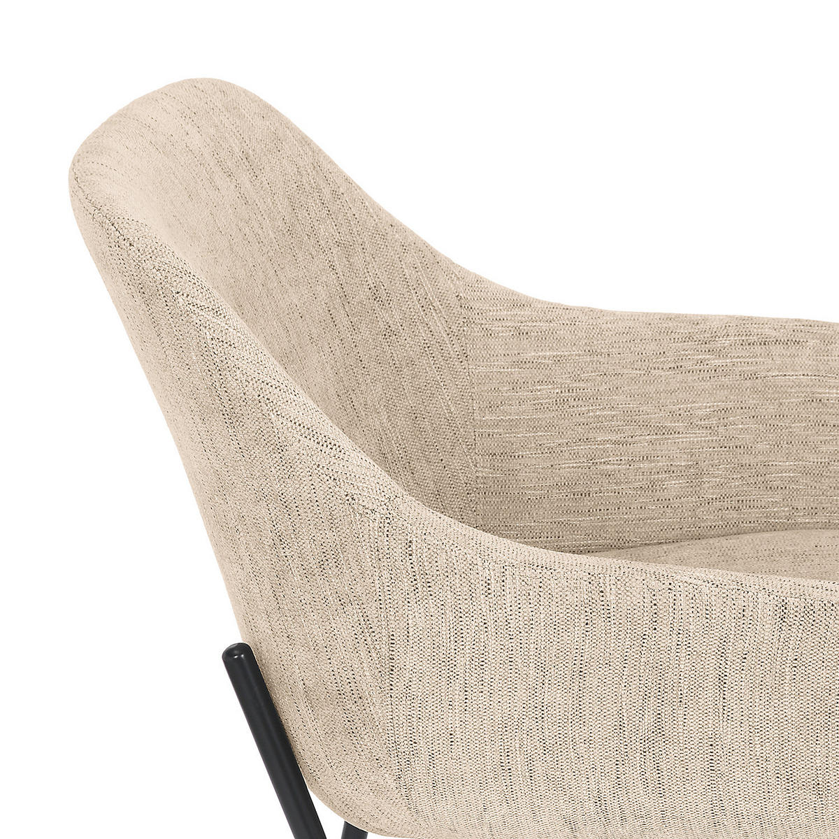 POLSTERSTUHL - Beige/Schwarz, Textil/Metall (59/79/61cm) - home24