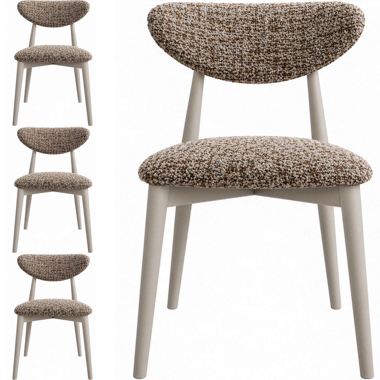 WFL Group Polsterstuhl Kaschmir, Braun 53x79x49 cm