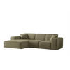 ECKSOFA Ottom Celes Premium Opera Velvet - Olivgrün, Holzwerkstoff/Textil (266/165cm) - Fun Möbel