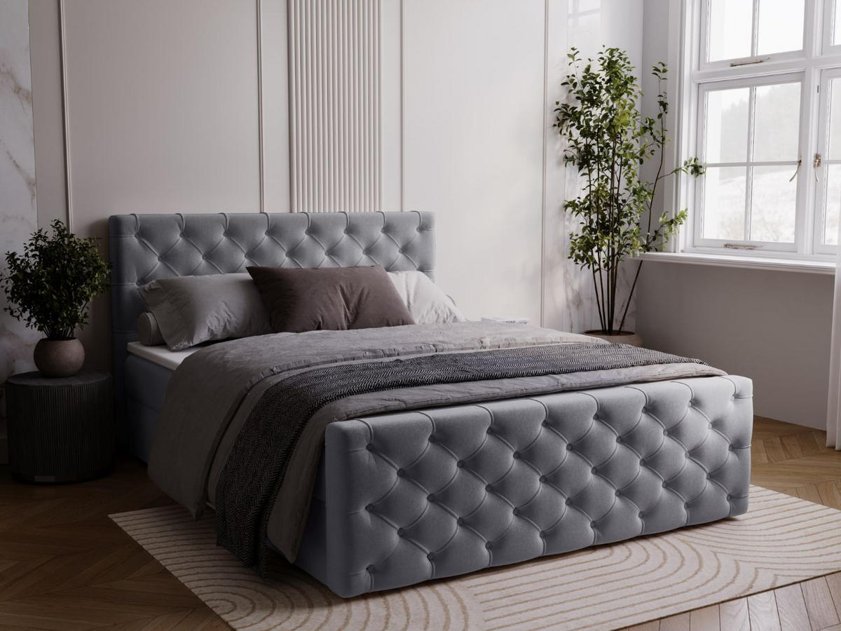 BOXBETT Montego 180x200 Grau - Grau, Holz/Textil (180/200cm) - Graingold