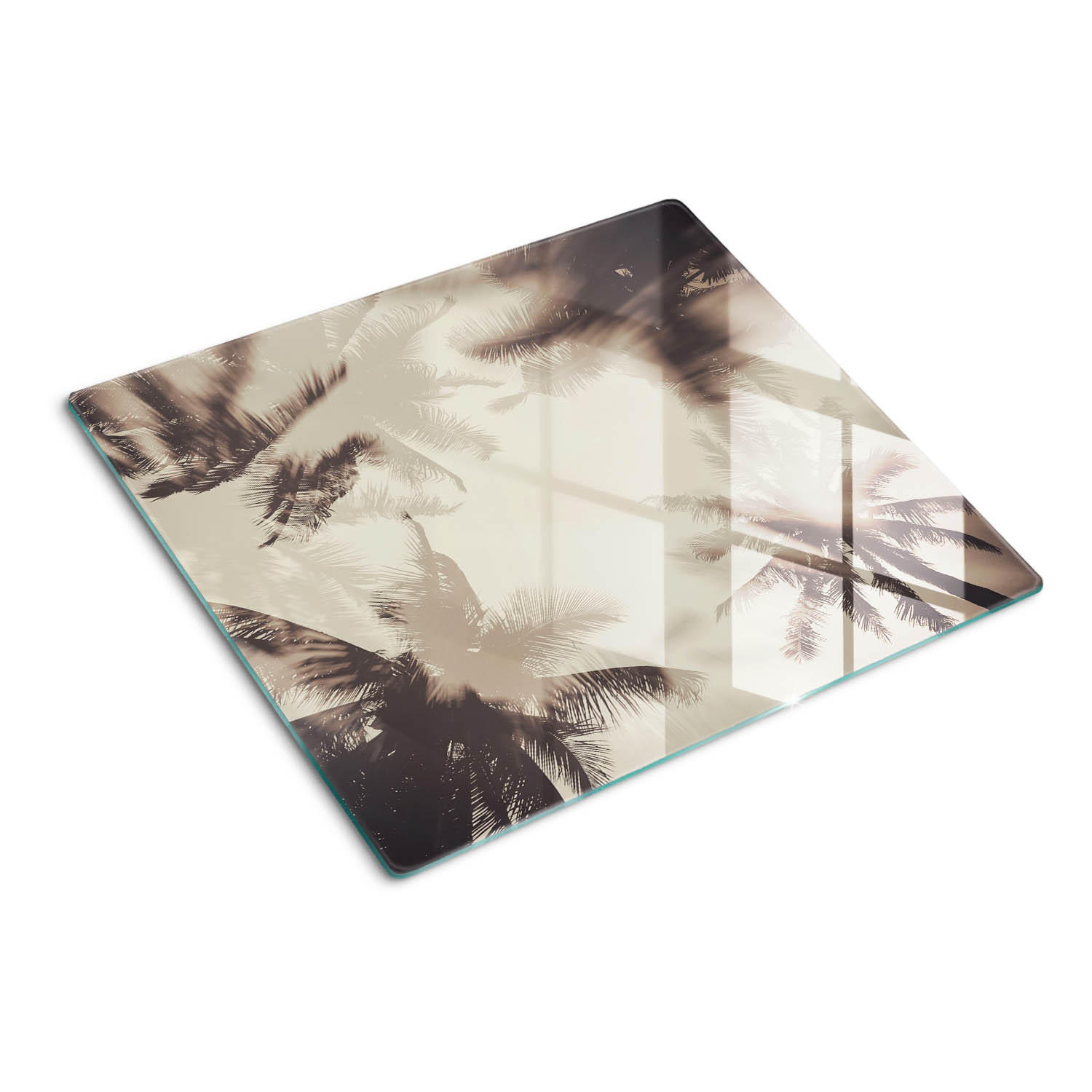 GLASPLATTE 60x52 cm Palmen - Beige, Glas (60/0.4/52cm) - TULUP