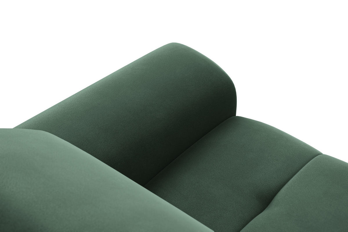 SOFA FIERO 2-Sitzer, Grüner Veloursstoff - Schwarz/Grün, Holz/Textil (170/82/103cm) - Courtois Laville