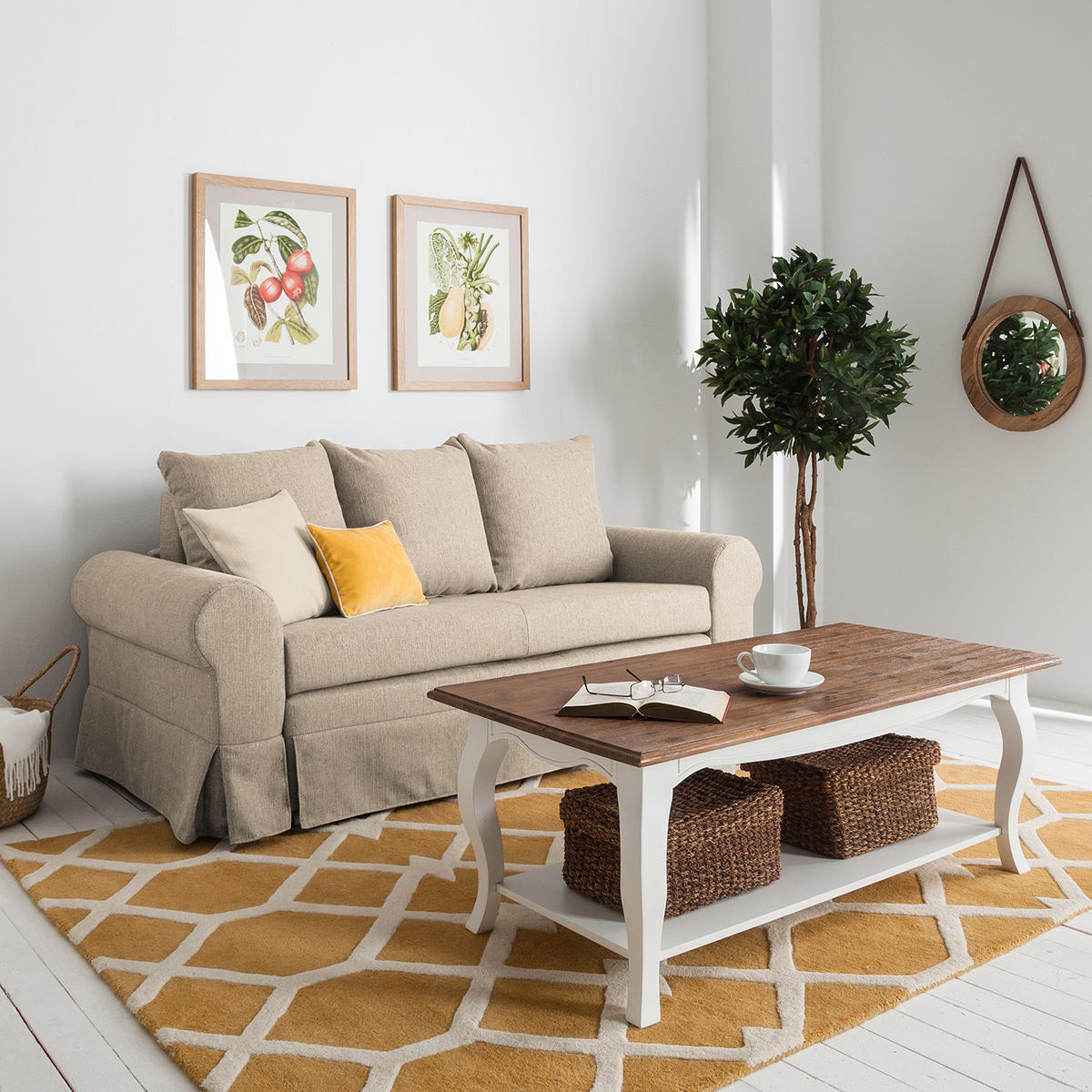 SCHLAFSOFA - Cappuccino, Textil (185/90/90cm) - home24