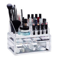 MAKE-UP Organizer - Transparent, Kunststoff (23.5/19/14cm) - Relaxdays