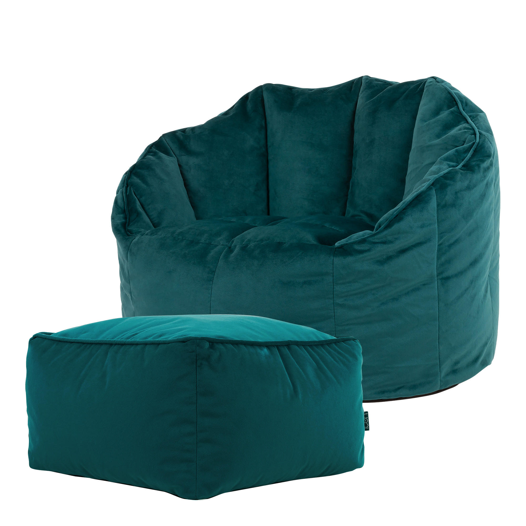 SITZSACK-SESSEL Sirena mit Hocker - Grün, Textil (77/64/74cm) - icon