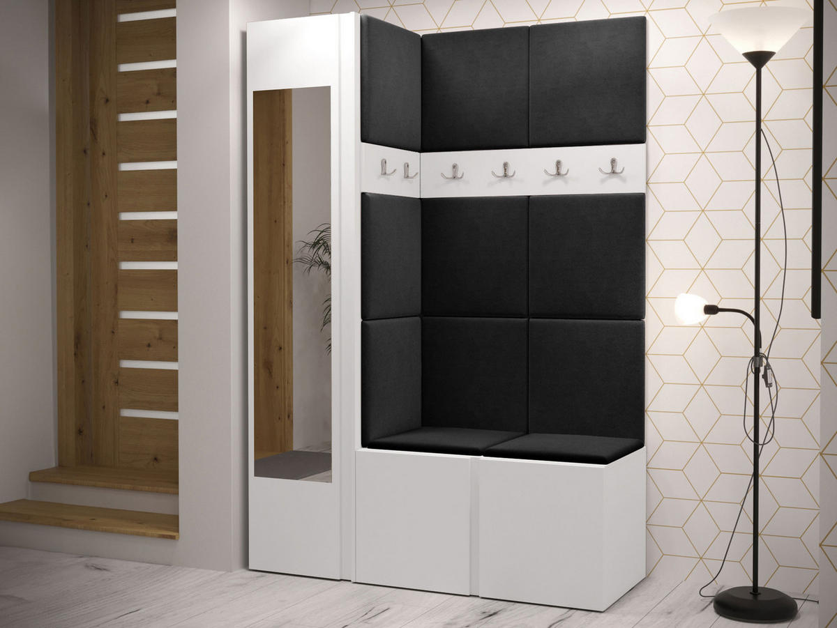 GARDEROBEN-SET Orion X - Anthrazit/Weiß, Holzwerkstoff/Kunststoff (124/186/46cm) - MIRJAN24