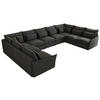 WOHNLANDSCHAFT VERSO U 9M Dunkelgrau Velvet - Dunkelgrau/Schwarz, Kunststoff/Textil (442/93/270cm) - MKS