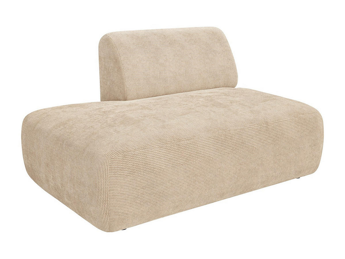 RECAMIERE ohne Schlaffunktion - 1 Person - samt - beige Pogni - Beige, Textil (130/73/97cm) - Vente-Unique