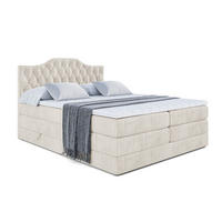 BOXSPRINGBETT VILA-1 KING - 200x200 - H3/H4 - Creme - Creme, Holzwerkstoff (200/200cm) - ALTDECOR