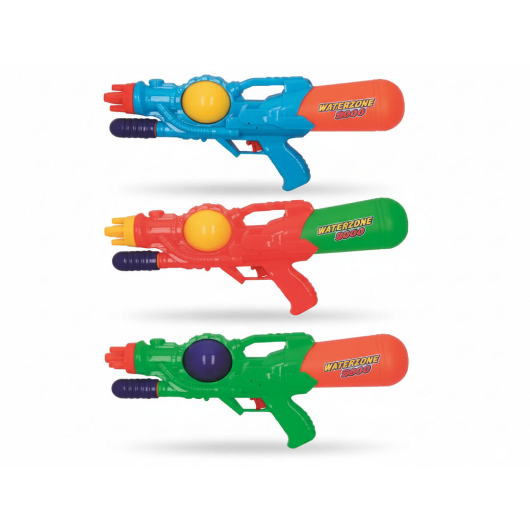 WASSERPISTOLE 3er Set 38 cm Bunt, Wasserblaster, Wasserspielzeug, Poolspielzeug, Strandspielzeug, Gartenspielzeug, Outdoor Spielzeug, Sommer Spielzeug - Blau/Rot, Kunststoff (42/20/15cm) - Sena