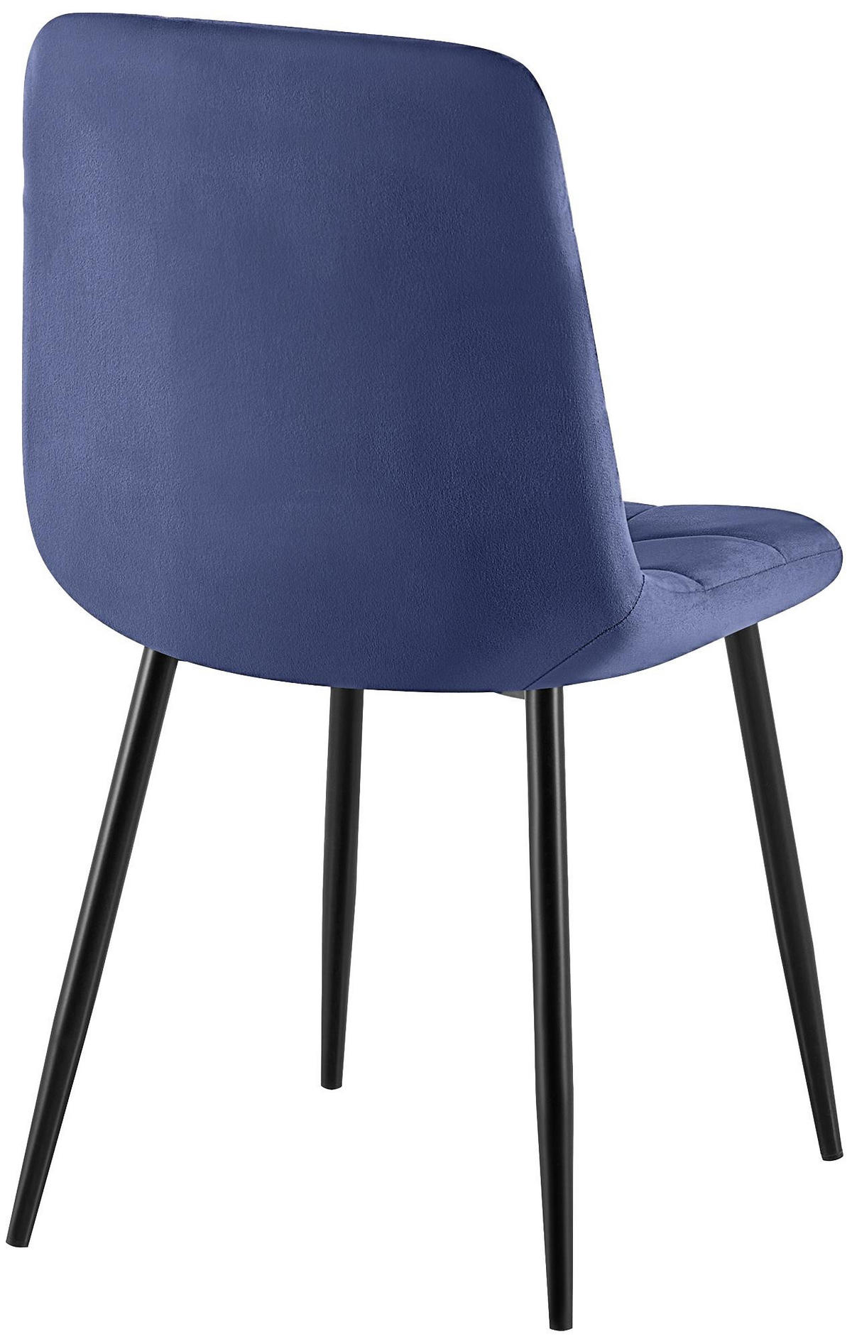 STUHL Samt Blau - Blau/Schwarz, Textil/Metall (45/84/55cm) - CLP