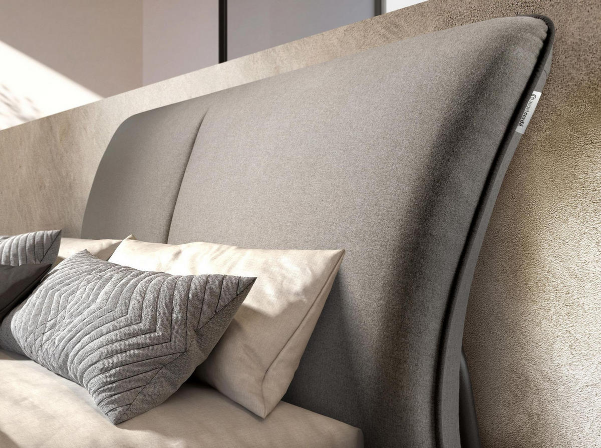 BETT aus Stoff 200/237/96 cm - Dunkelgrau/Schwarz, Holz/Textil (180/200cm) - ANGEL CERDA