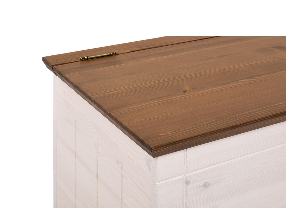 KLEIDERTRUHE 100cm - Dunkelbraun/Weiß, Holz (110/50/42cm) - MSL wooden furniture