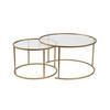 COUCHTISCHE mit Glasplatte 80/80/43 cm - Goldfarben, Metall (80/80/43cm) - Calicosy