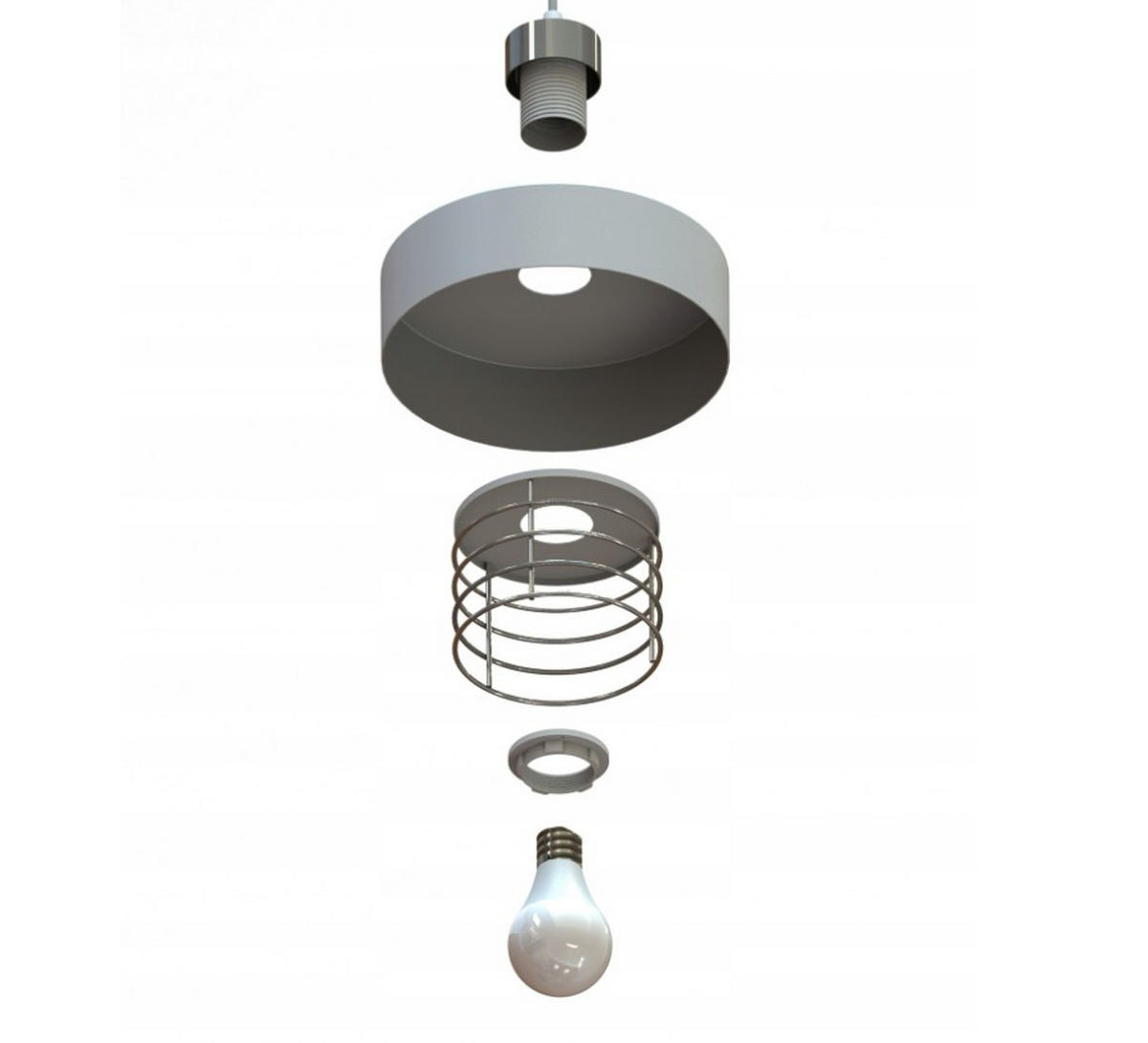 PENDELLEUCHTE ECRU - Beige/Goldfarben, Metall (35/35/100cm) - kiki design