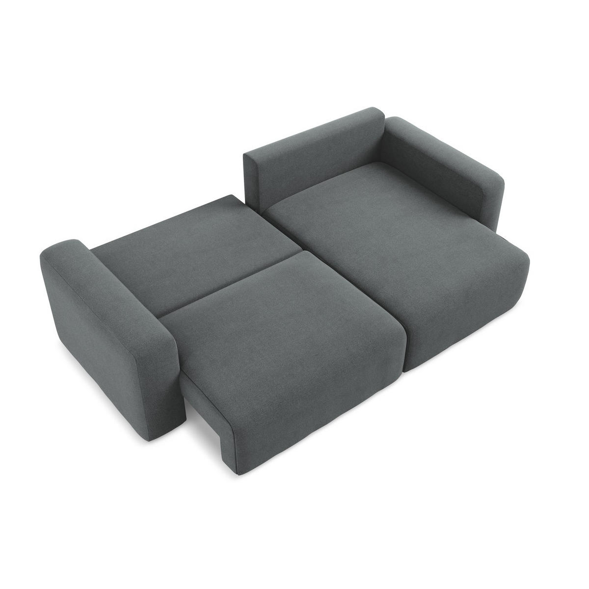 ECKSOFA mit Schlaffunktion rechts Strukturstoff Stoff Grau - Schwarz/Grau, Kunststoff/Textil (244/149cm) - LaMiaSofa