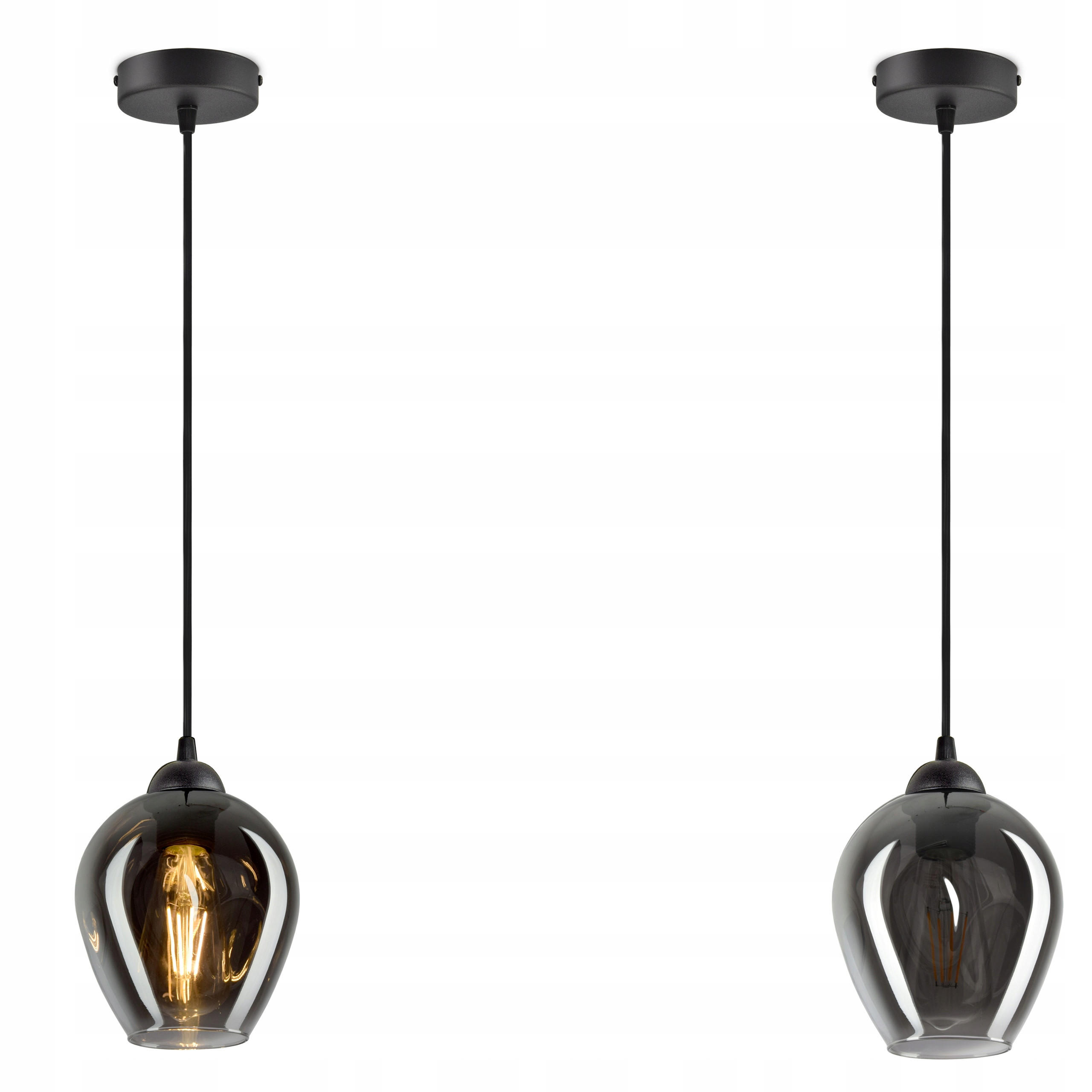 PENDELLEUCHTE Hegel - Transparent/Anthrazit, Glas/Metall (15/15/80cm) - kiki design