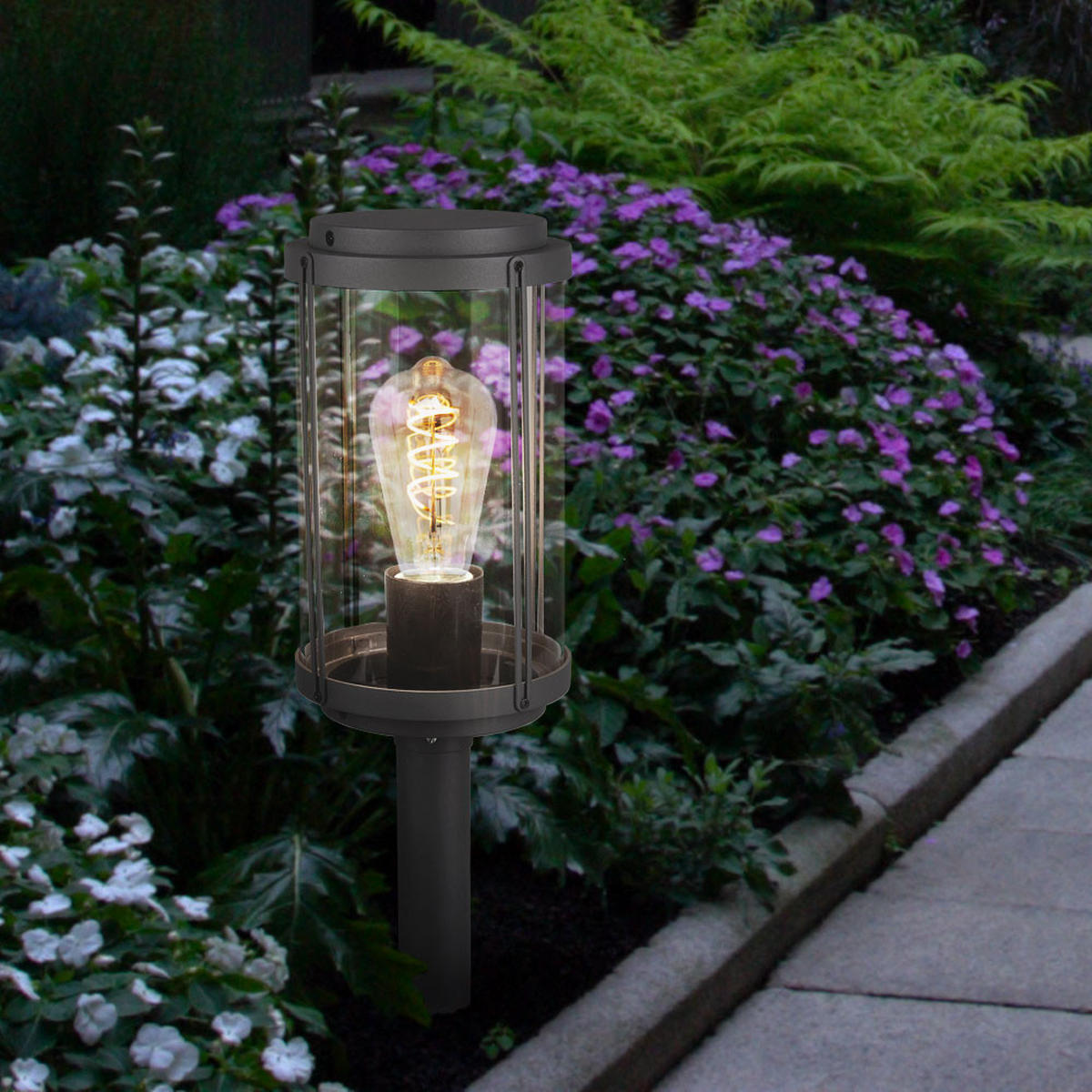 WEGELEUCHTE TANARO Anthrazit Schwarz - Schwarz, Metall (14/14/40cm)