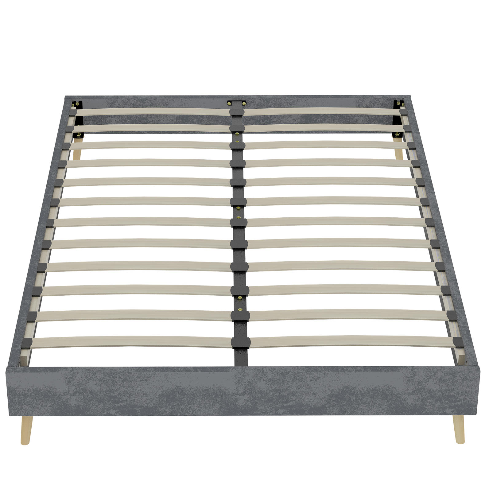 POLSTERBETT 160/200 cm mit Matratze, stabiler Konstruktion und modernem Design, Grau - Grau, Textil (160/200cm) - Redom