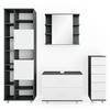 BADMÖBEL-SET Ilias Weiß/Anthrazit 4 Teile, mit Hochschrank - Anthrazit/Weiß, Holzwerkstoff (80.2/60.8/33cm) - Vicco