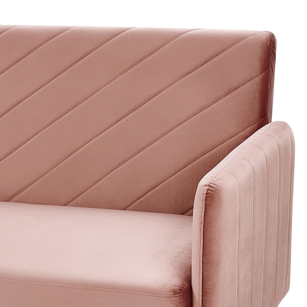 3-SITZER-SCHLAFSOFA Samtstoff Rosa Senja - Pink, Textil (95/200/87cm) - Beliani