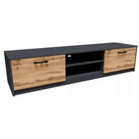 FERNSEHKOMMODE 2DC Anthrazit-Wotan Eiche 160/41/36 cm - Anthrazit/Eiche Wotan, Holzwerkstoff (160/36/41cm) - Matkam Möbel
