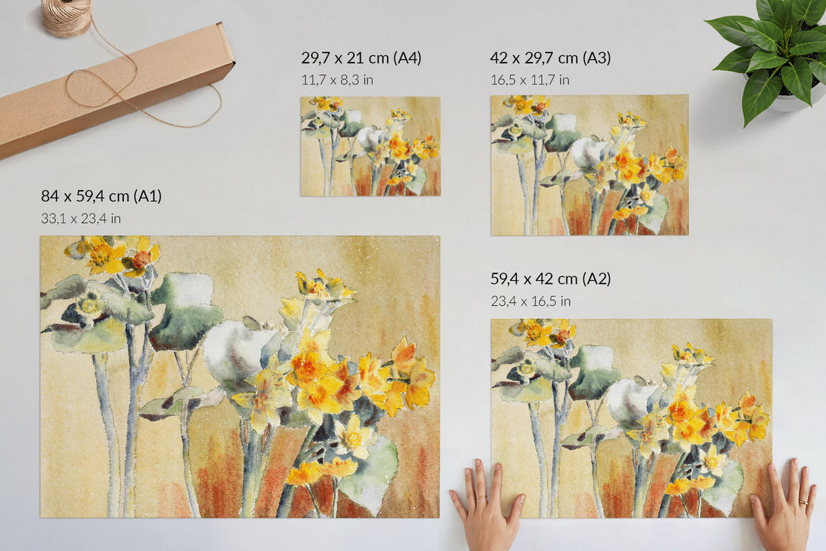 POSTER - 42x29 cm (A3) - Hannah Borger Overbeck - Orangenblüten - Gelb, Textil (42/29.7/0.1cm) - TULUP