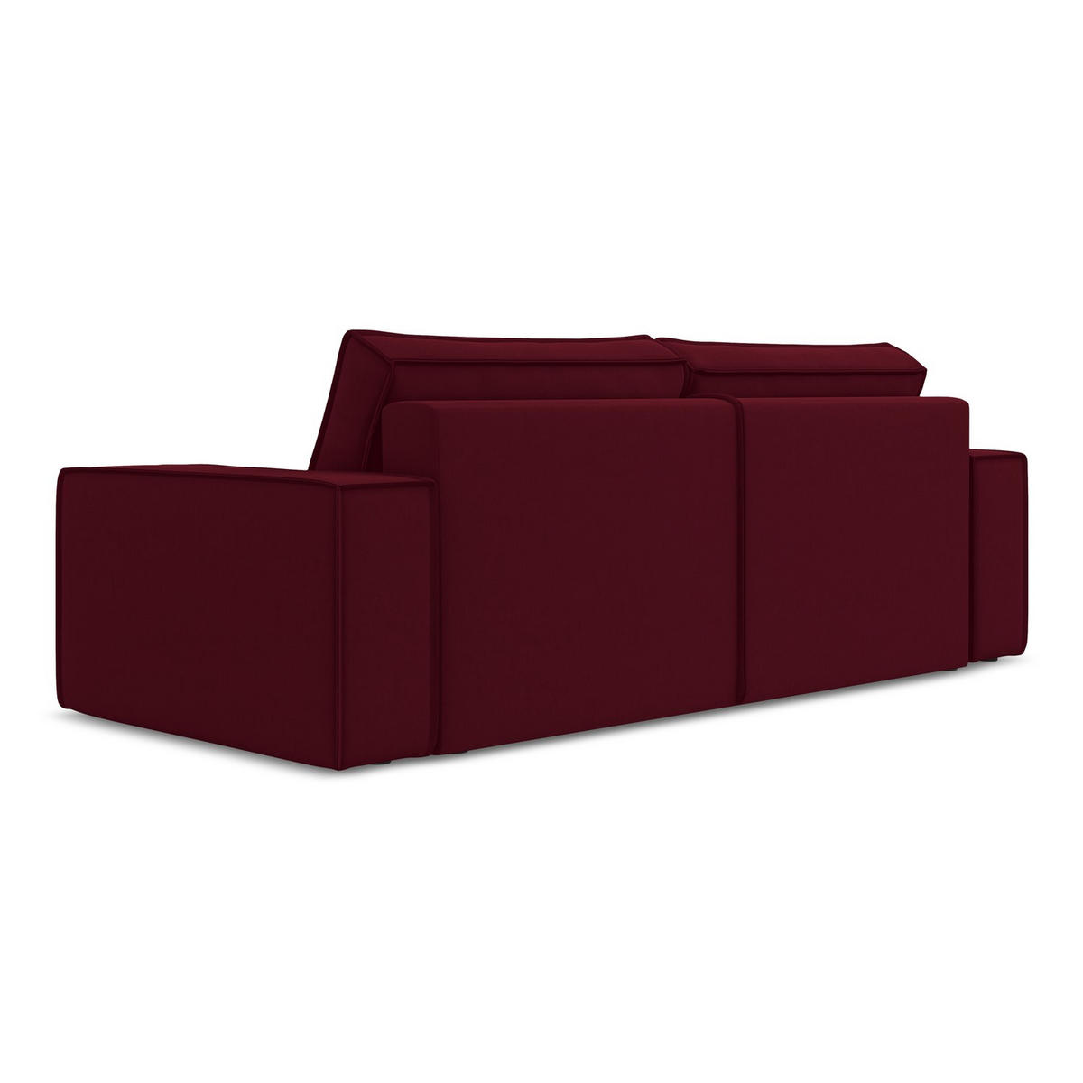 3-SITZER SOFA mit Schlaffunktion Samt Stoff Rot - Bordeaux/Rot, Kunststoff/Textil (255/85/105cm) - LaMiaSofa