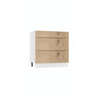 UNTERSCHRANK D80S3 - Zivora - 3 Schubladen für effiziente Organisation - Eiche Artisan, Holz (80/82/52.4cm) - ROYAL24_MARKT