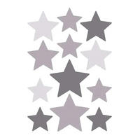 WANDSTICKER Sterne grau - Grau, Kunststoff (48/5.5/46cm) - Buokids