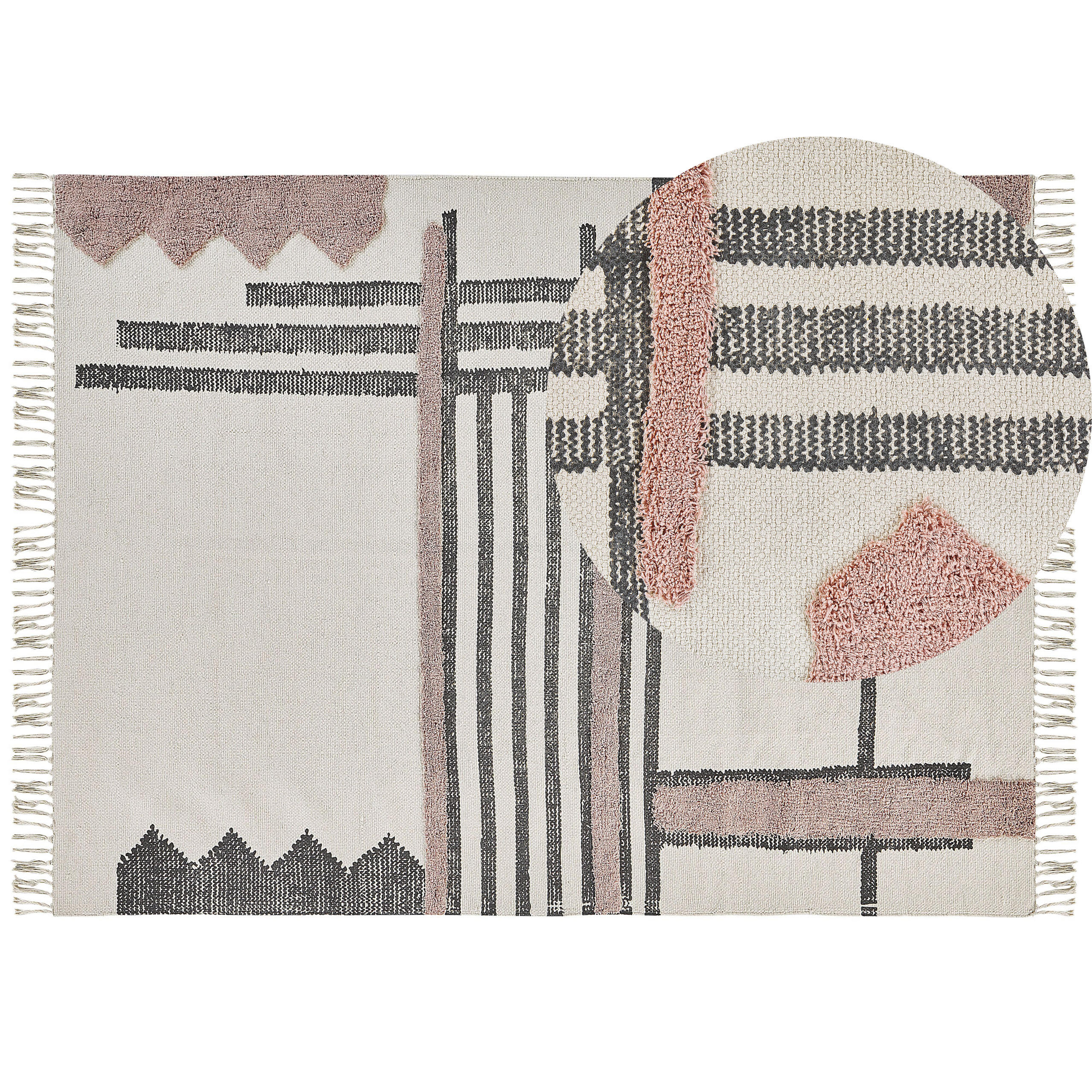 KURZFLOR-TEPPICH Muradiye 230/160 cm - Beige, Textil (160/230cm) - Beliani