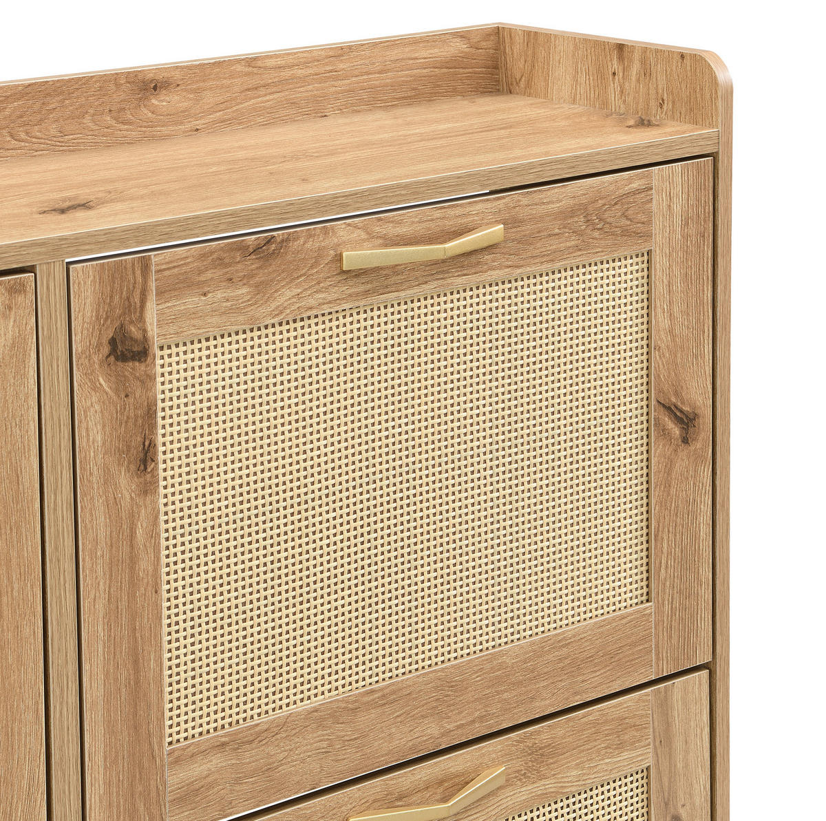 SCHUHSCHRANK aus MDF 108,5x24x100cm in Naturfarben mit Ablagefach - Naturfarben, Holzwerkstoff (108.5/100/24cm) - Modfu