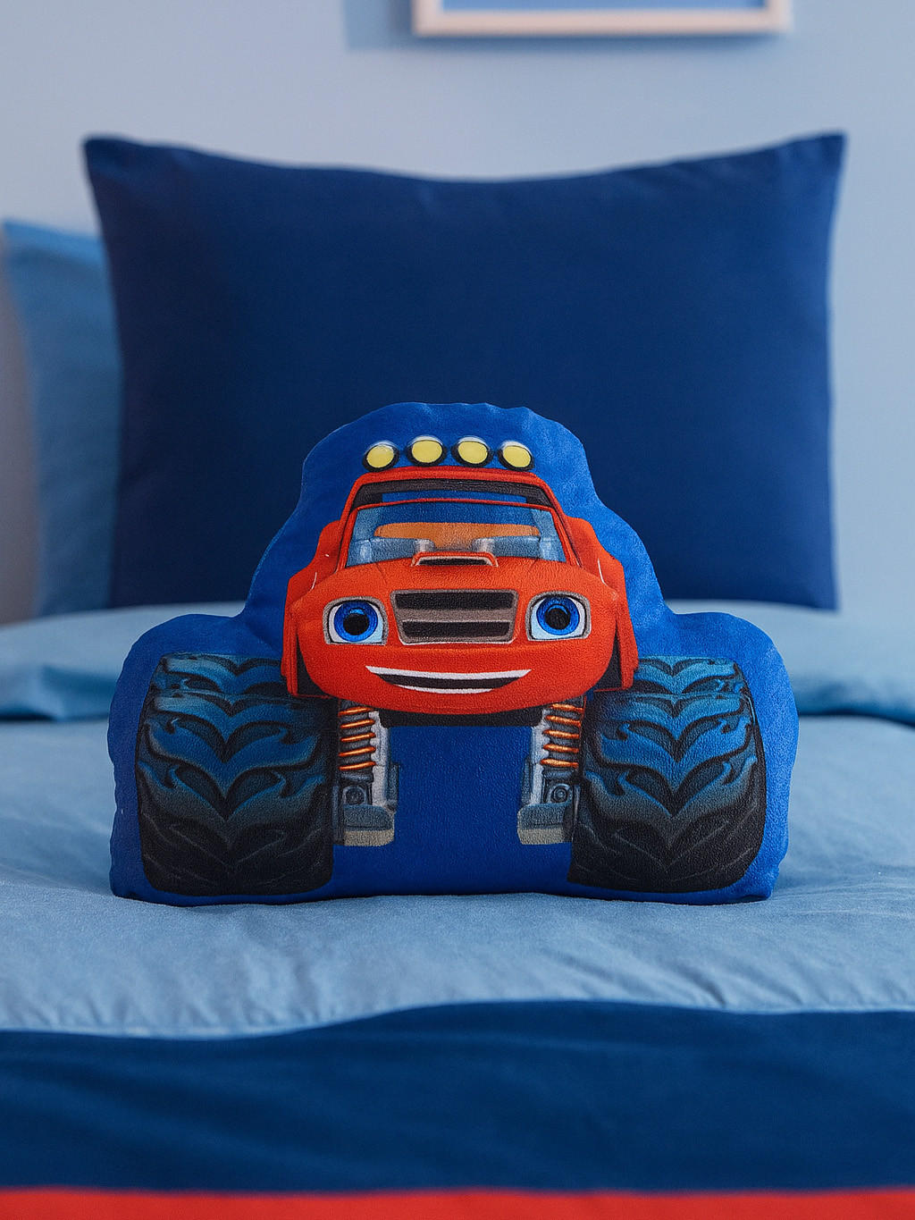 KINDERKISSEN Blaze und die Monster-Maschinen Monstertruck Blau 28 x 24 cm - Blau, Textil (27/24cm) - United Labels