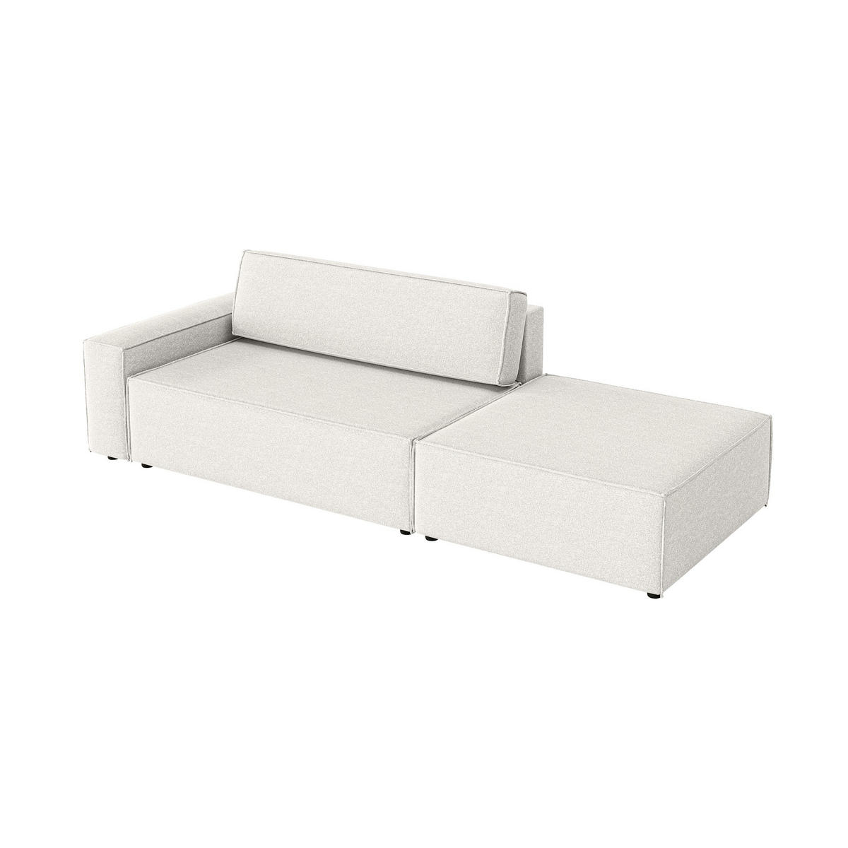SCHLAFSOFA Lummo Si mit Schlaffunktion, Cremeweiß - Weiß, Textil (263/70/100cm) - Fedve