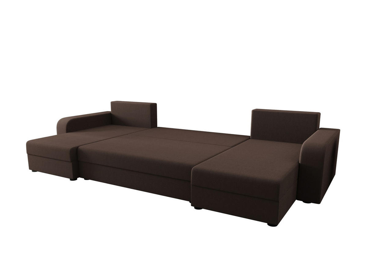 WOHNLANDSCHAFT HEWLET U BIS Cosmic 800 mit Schlaffunktion - Braun, Textil (305/90/140cm) - Bedante