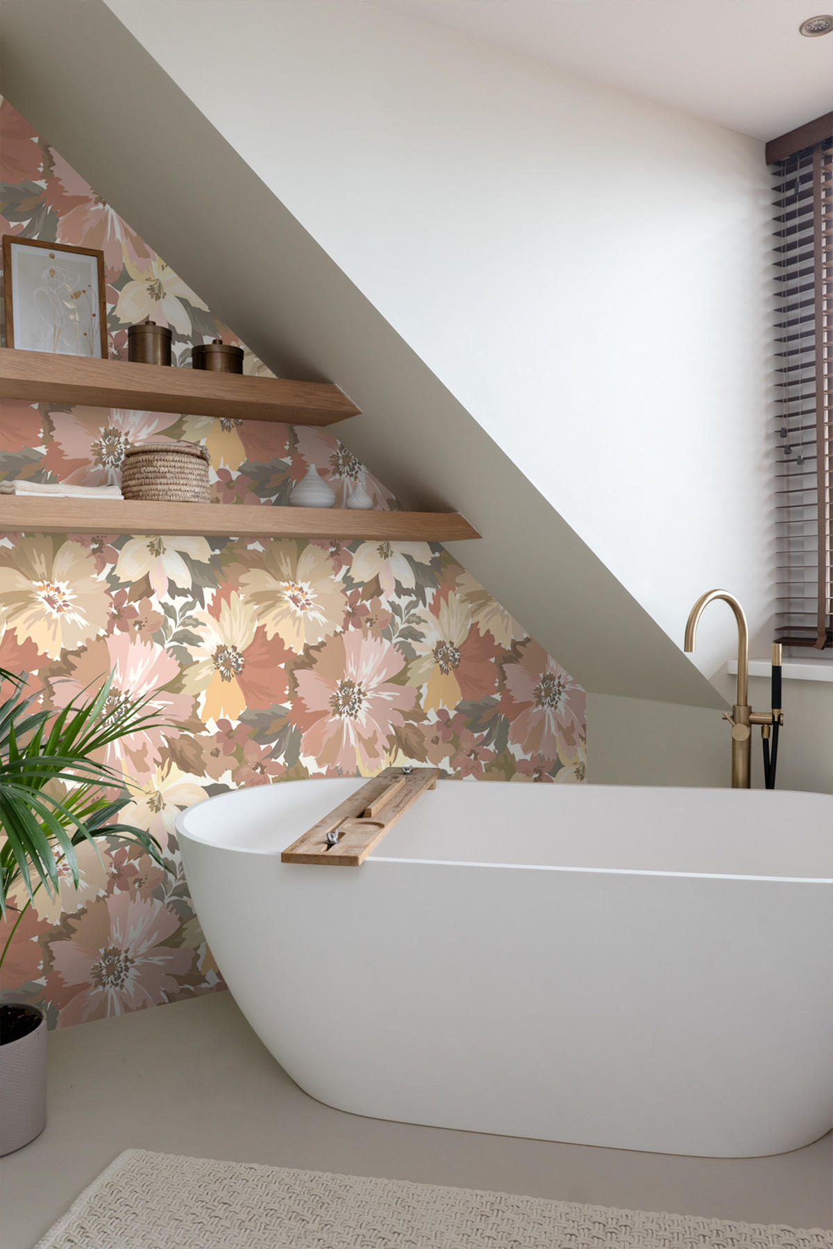 TAPETE Blumen 50 x 900 cm - Braun, Papier (50/900cm) - ESTAhome