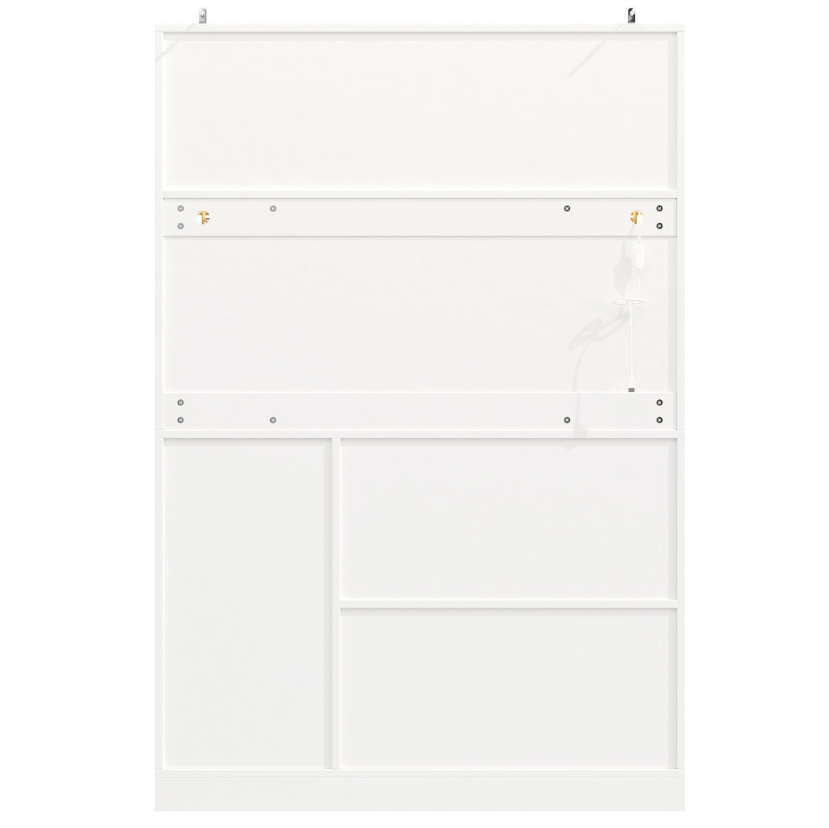 BUFFETSCHRANK 120/40/188 cm weiß aus MDF mit LED-Beleuchtung - Weiß, Holzwerkstoff (120/188/40cm) - OKWISH