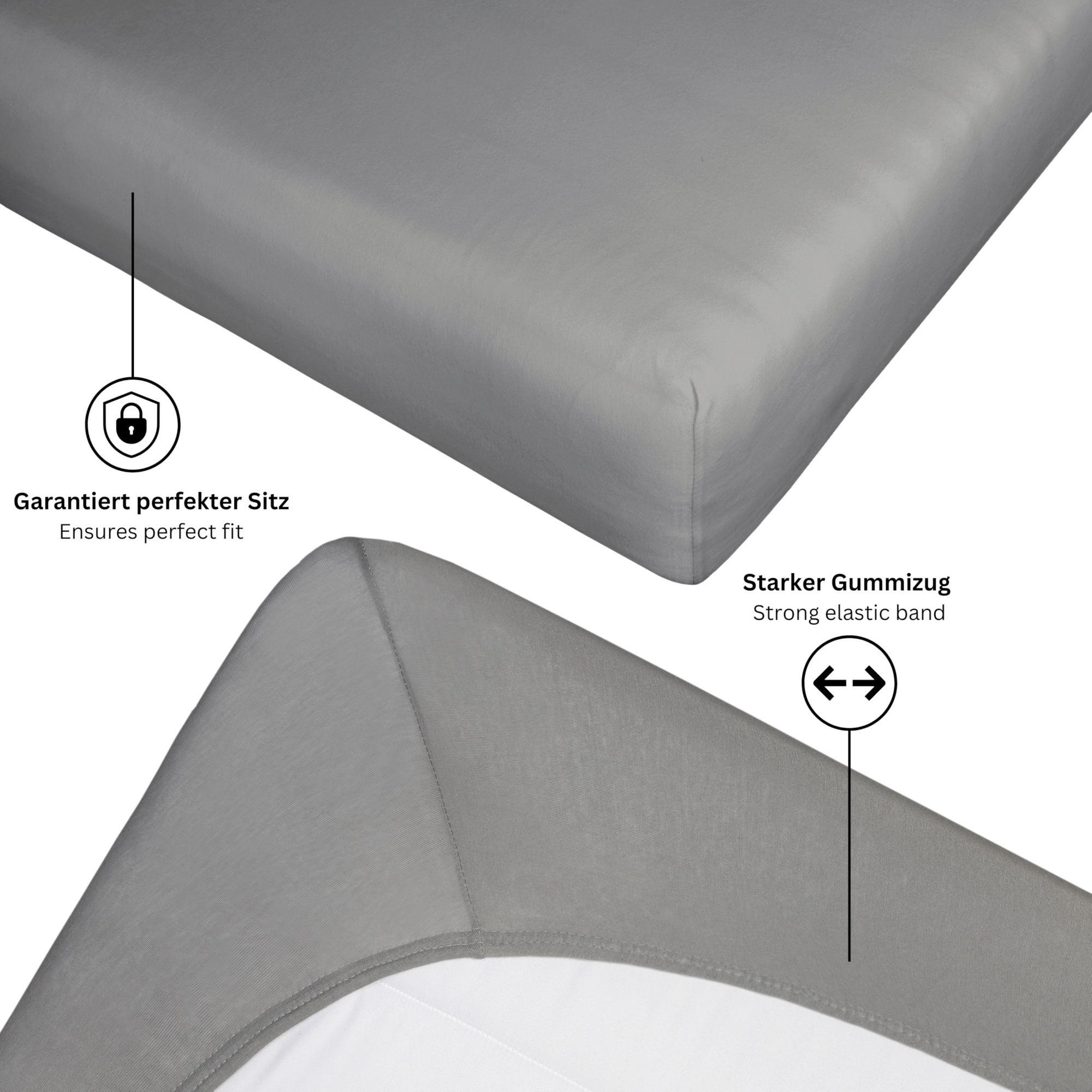 SPANNBETTLAKEN BASIC - Grau, Textil (100/200cm) - Schöner Wohnen