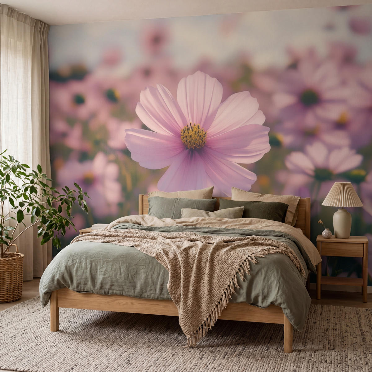 TAPETE - Blumen - Lila - Unscharf - 400x300 cm - Rosa, Papier (400/300cm) - OnlyWow
