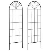 SPALIER DE-18317 2er-Set für Kletterpflanzen, 152 cm hoch Schwarz - Schwarz, Metall (1.1/152/51cm) - ComfortXL