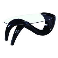 COUCHTISCH maya Schwarz lackiert - Schwarz, Glas (127/65/46cm) - Habitat Garten