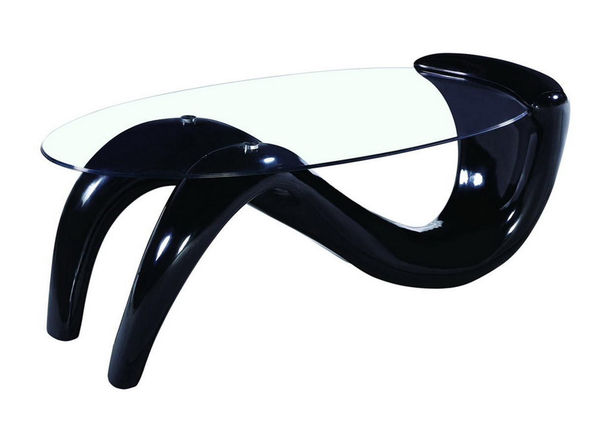 COUCHTISCH maya Schwarz lackiert - Schwarz, Glas (127/65/46cm) - Habitat Garten