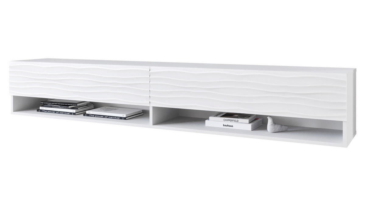 TV-LOWBOARD A180 MDF - Alufarben/Weiß, Holzwerkstoff/Kunststoff (180/30/33cm) - MIRJAN24